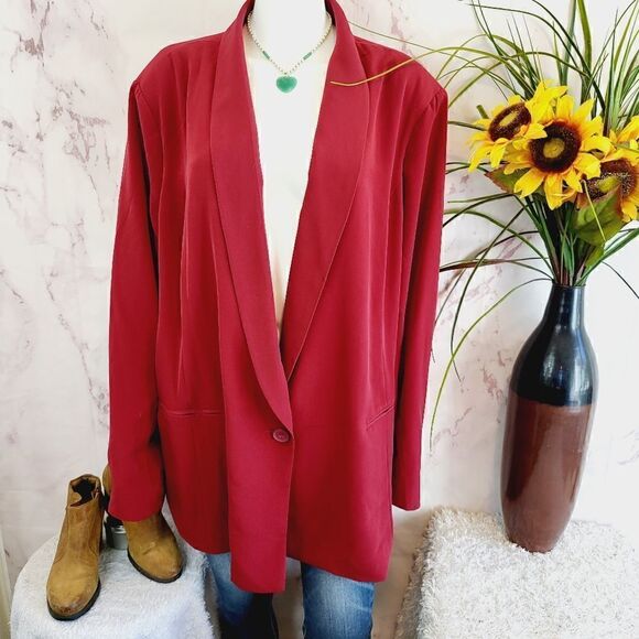 NWT ASOS Curve size 24 Bordeaux blazer - Picture 3 of 8